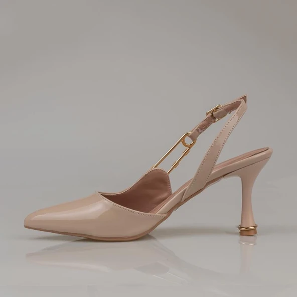 Trend Adımlar Ten Kadın Rugan Kemerli Klasik Ayakkabı - Resim 3