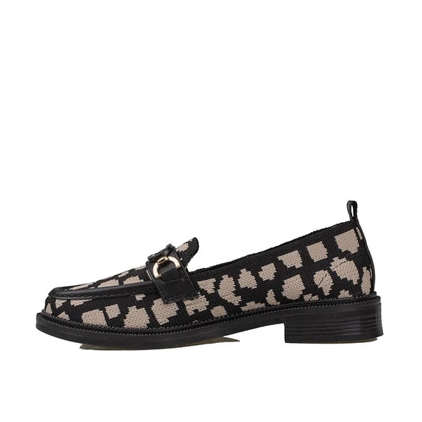 Trend Adımlar Siyah Dokuma Tekstil Kadın Yazlık Casual Ayakkabı - 3