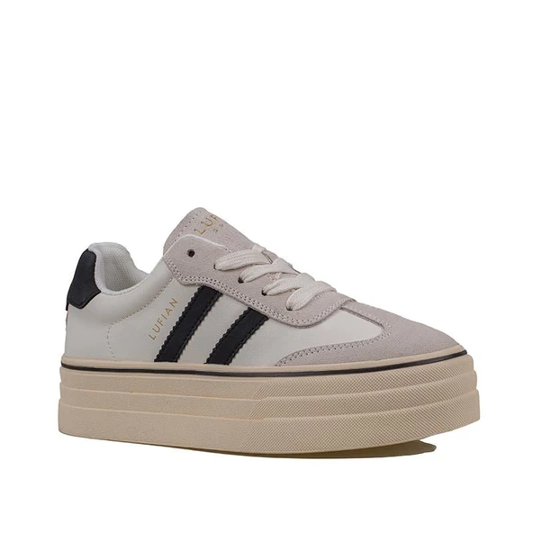 Lufian Beyaz Angela Kadın Kalın Taban Sneaker - Resim 2