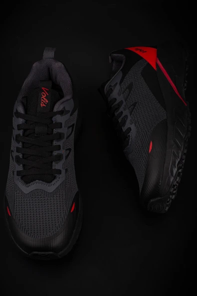 M2S Siyah Esnek Taban Erkek Kaymaz Spor Ayakkabı - Resim 5