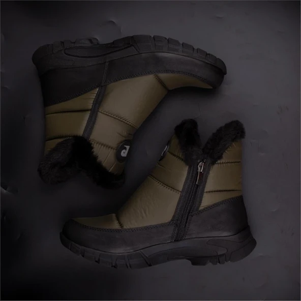 Pierre Cardin Haki Kısa Kadın Kar Botu PC-52592 - Resim 8