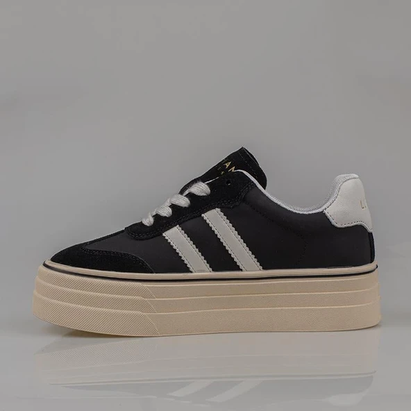 Lufian Siyah Angela Kadın Kalın Taban Sneaker - Resim 3