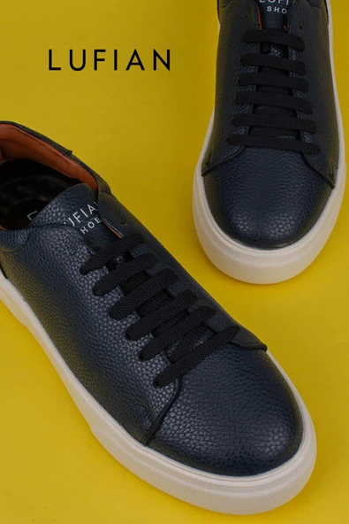 Lufian Lacivert Tommy Erkek Deri Sneaker - Resim 6