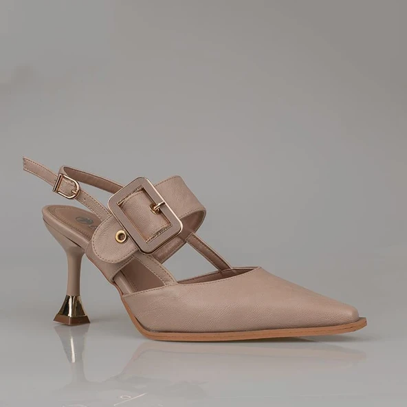 Trend Adımlar Kahverengi Suni Deri Kemerli Kadın Klasik Ayakkabı - Resim 2