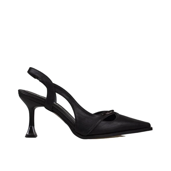 Trend Adımlar Siyah Suni Deri Kadın Düz Klasik Ayakkabı - Resim 2