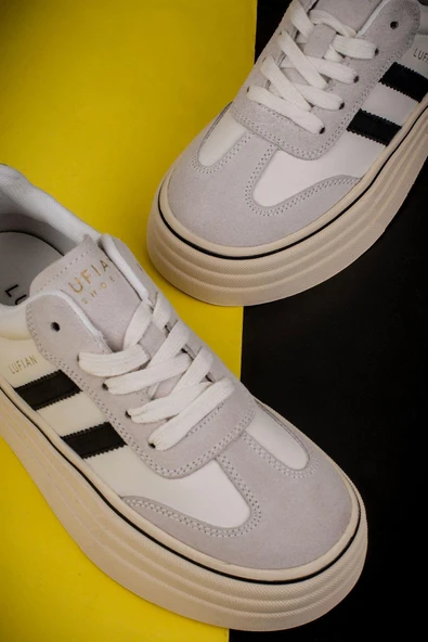Lufian Beyaz Angela Kadın Kalın Taban Sneaker - Resim 7