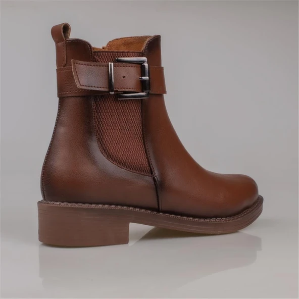 Trend Adımlar Taba Kemerli Casual Kadın Chelsea Bot - Resim 4