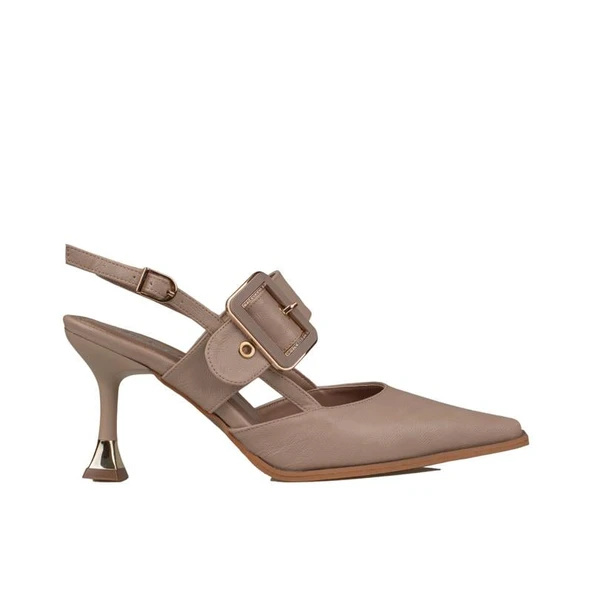 Trend Adımlar Kahverengi Suni Deri Kemerli Kadın Klasik Ayakkabı ürün görseli