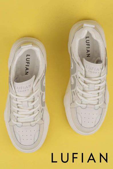 Lufian Beyaz Jake Erkek Deri Sneaker - Resim 6