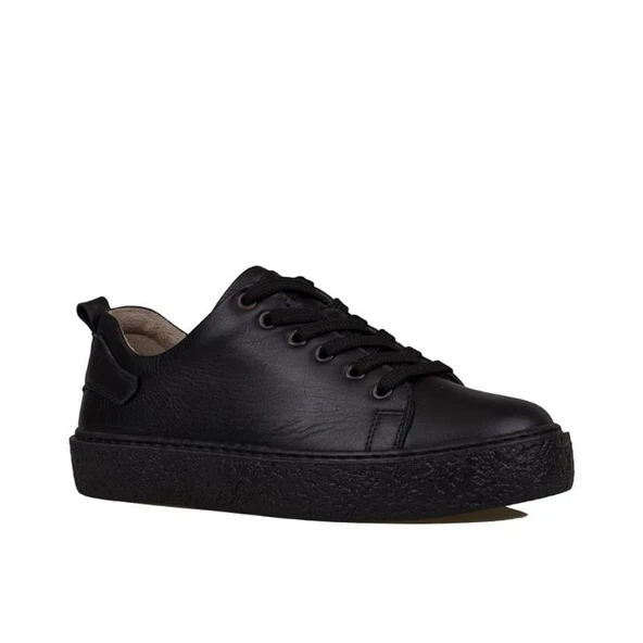 Trend Adımlar Siyah Mat Opi Hakiki Deri Kadın Sneaker ürün görseli