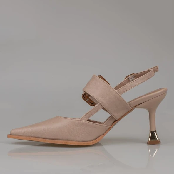 Trend Adımlar Kahverengi Suni Deri Kemerli Kadın Klasik Ayakkabı - Resim 3