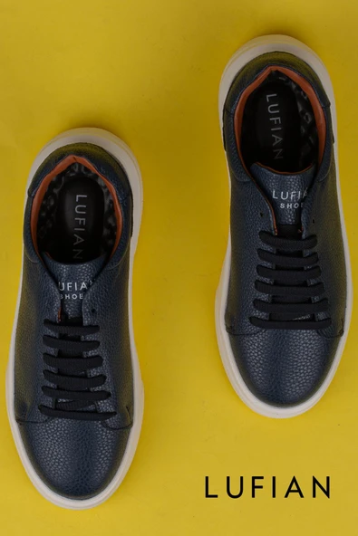 Lufian Lacivert Tommy Erkek Deri Sneaker - Resim 4