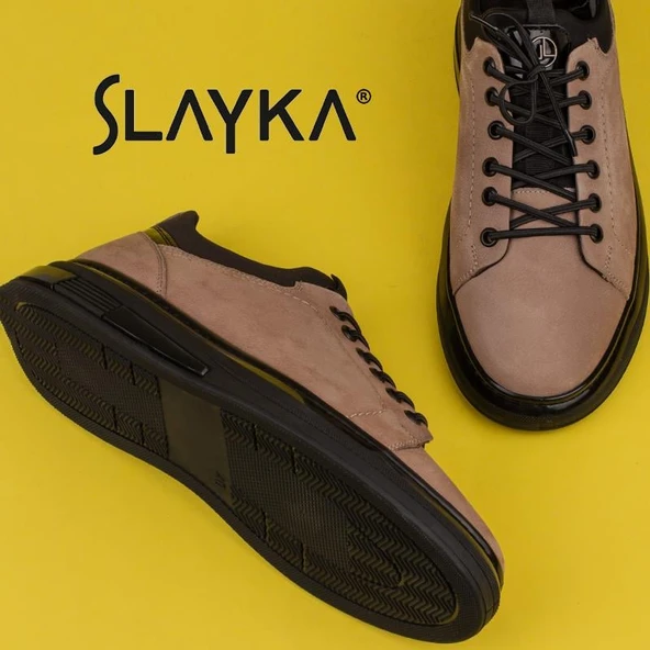 Slayka Bej Flex Hakiki Nubuk Deri Erkek Casual Ayakkabı - 6