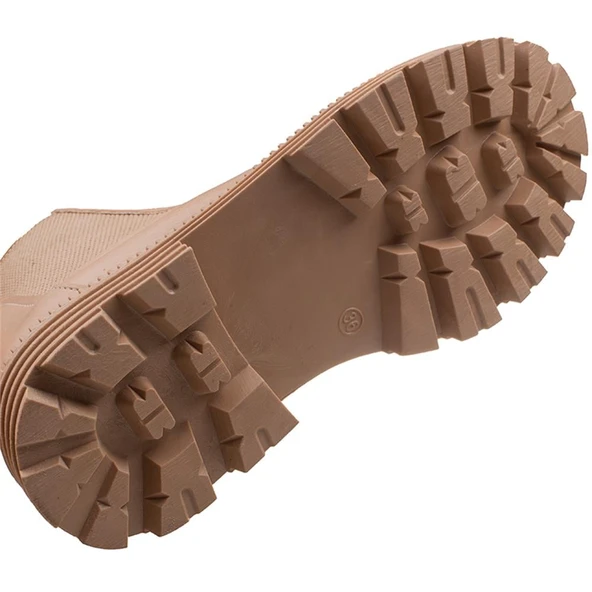 Trend Adımlar Sütlü Kahve Kalın Taban Kadın Chelsea Bot - Resim 5