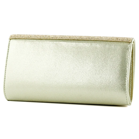 Erkan Saçmacı Dore Degrade Kristal Taşlı Zincir Askılı Manyetik Kapaklı Abiye El Çantası - 3