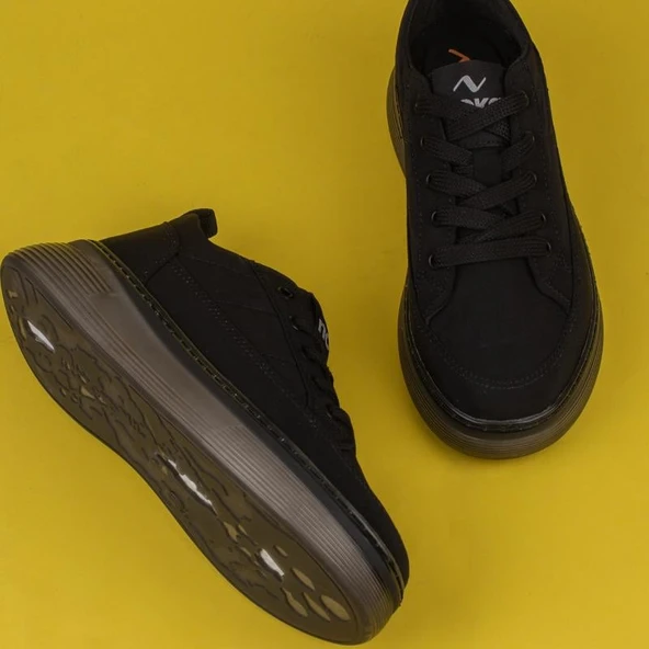 M2S Siyah Soho Unisex Kot Sneaker - Resim 7