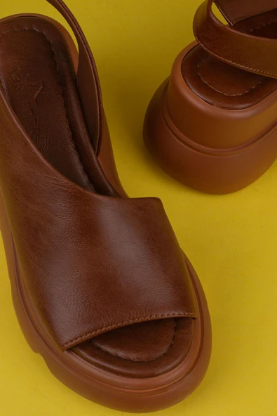 Trend Adımlar Taba Kalın Taban Ultra Hafif Yan Kapalı Kadın Sandalet - Resim 6