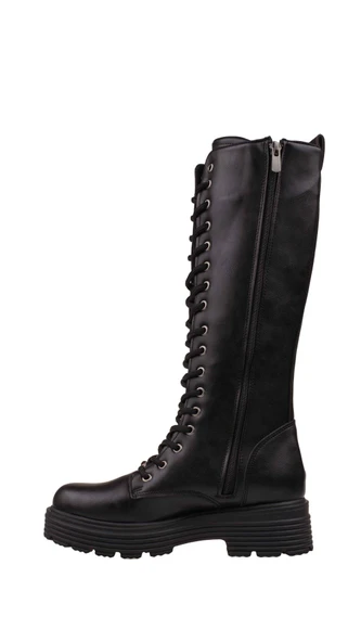 Pierre Cardin Siyah Bağcıklı Kadın Postal Çizme PC-52444 - Resim 3