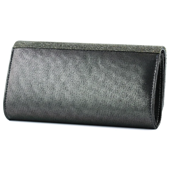 Erkan Saçmacı Antrasit Degrade Kristal Taşlı Zincir Askılı Manyetik Kapaklı Abiye El Çantası - 3