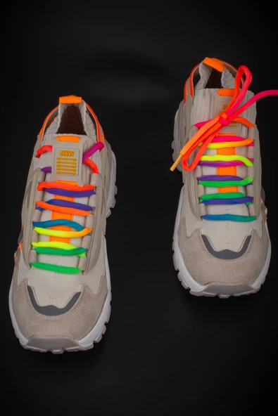 Trend Adımlar Bej Kadın Renkli Lastik Boğazlı Hafif Dolgu Sneaker - Resim 6