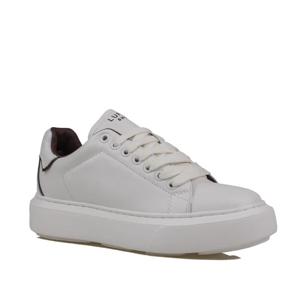 Lufian Beyaz Amy Hakiki Deri Kadın Sneaker - Resim 2