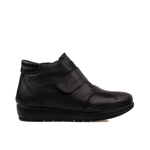 Trend Adımlar Siyah Lastikli Kadın Comfort Casual Bot - 1