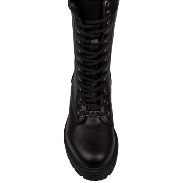 Pierre Cardin Siyah Kalın Taban Bağcıklı Postal Bot PC-52402 - Resim 8