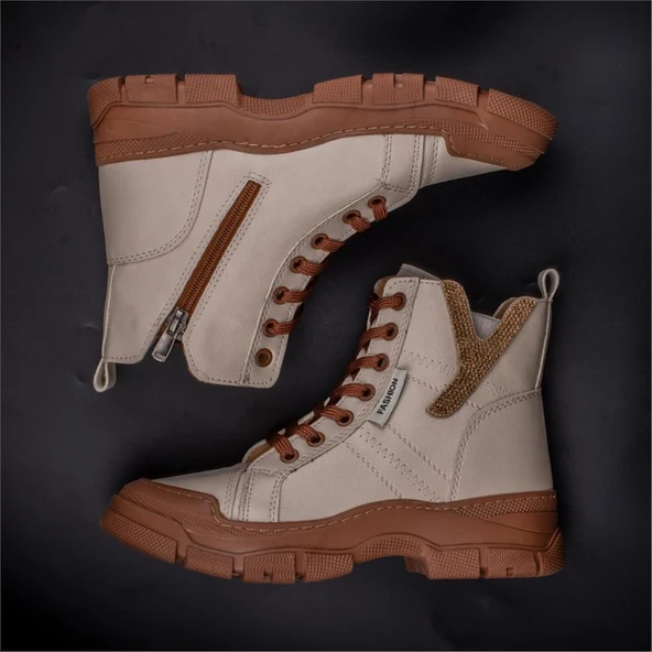 Trend Adımlar Krem Yulia Kadın Spor Bot - Resim 8