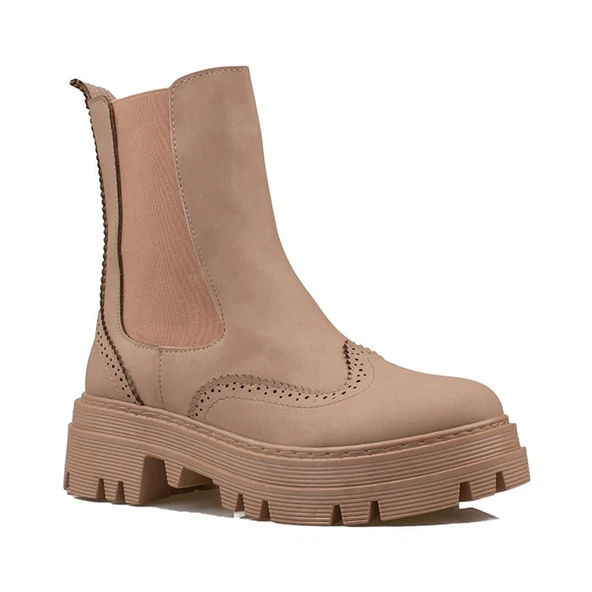 Trend Adımlar Krem Bloom Kalın Taban Kadın Casual Bot - Resim 2