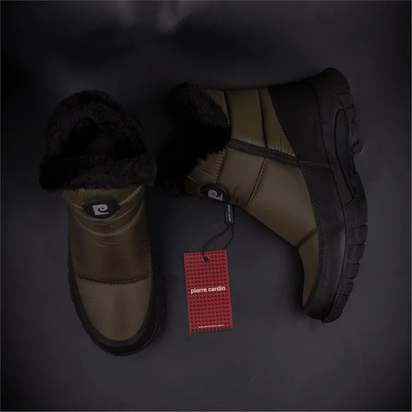 Pierre Cardin Haki Kısa Kadın Kar Botu PC-52592 - Resim 7