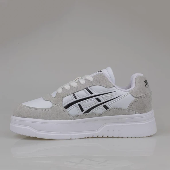 Tayger Beyaz Kalın Taban Unisex Nubuk Deri Sneaker - Resim 4