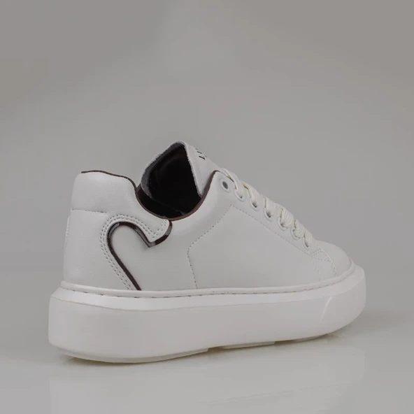 Lufian Beyaz Amy Hakiki Deri Kadın Sneaker - Resim 4