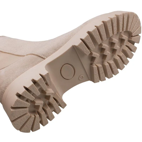 Trend Adımlar Krem Beaute Kadın Kalın Taban Chelsea Bot - Resim 5