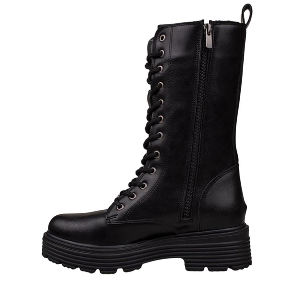 Pierre Cardin Siyah Kalın Taban Bağcıklı Postal Bot PC-52402 - Resim 3