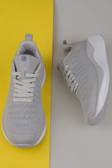 M2S Gri Fly Erkek Hafif Dokuma Sneaker - Resim 5