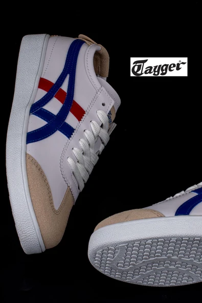 Tayger Saks Mavi Hakiki Deri Unisex Sneaker - Resim 5