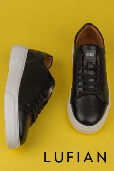 Lufian Siyah Tommy Erkek Deri Sneaker - Resim 4