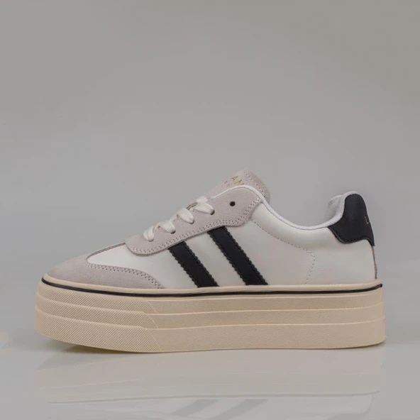 Lufian Beyaz Angela Kadın Kalın Taban Sneaker - Resim 3