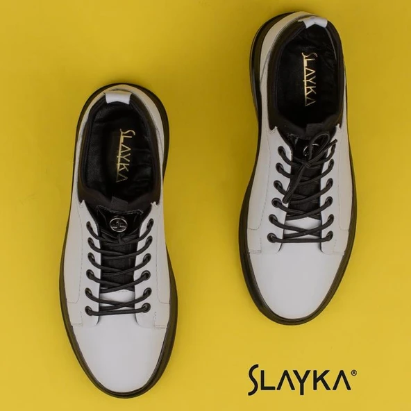 Slayka Beyaz Flex Hakiki Deri Erkek Casual Ayakkabı - 4