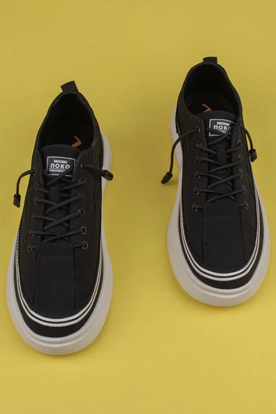 M2S Siyah Giza Lastikli Erkek Sneaker - 6