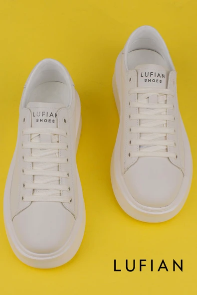 Lufian Beyaz Gage Erkek Deri Sneaker Ayakkabı - Resim 4