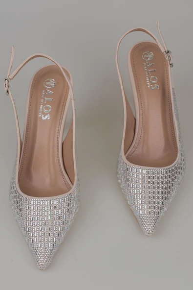 Trend Adımlar Krem El Taş İşlemeli Kadın Klasik Ayakkabı - Resim 6