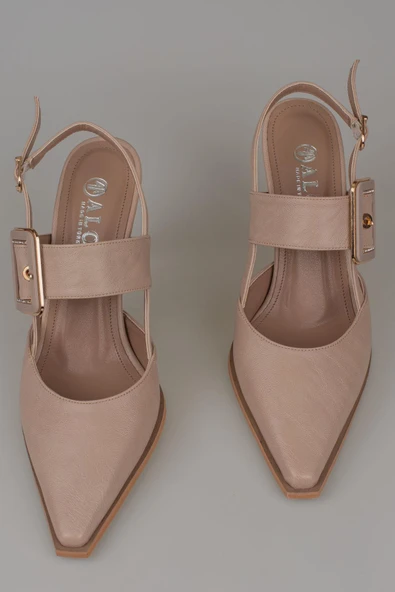 Trend Adımlar Kahverengi Suni Deri Kemerli Kadın Klasik Ayakkabı - Resim 6