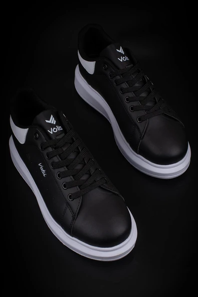 M2S Siyah-Beyaz Momp Erkek Memory Foam Taban Sneaker - Resim 4