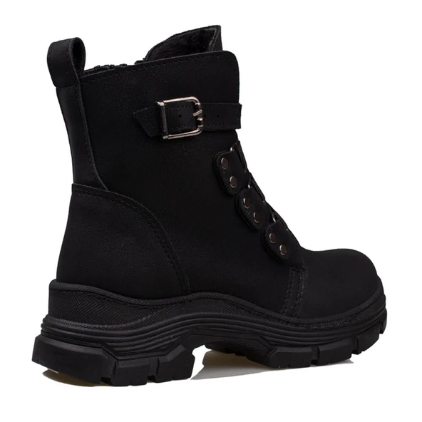 Trend Adımlar Siyah Martina Kadın Yünlü Kauçuk Bot - Resim 4