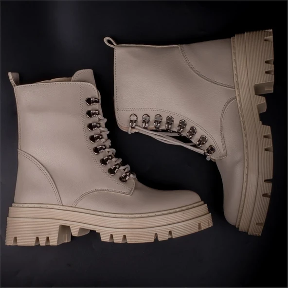 M2S Krem Kadın Mat Suni Postal Bot - Resim 6