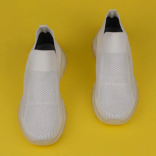 M2S Beyaz Marla Kadın Lastikli Ortopedik Sneaker - Resim 6