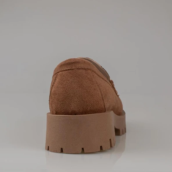 Trend Adımlar Taba Kadın Nubuk Leopar Casual Ayakkabı - 4