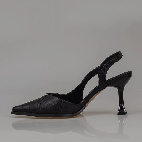 Trend Adımlar Siyah Suni Deri Kadın Düz Klasik Ayakkabı - Resim 3