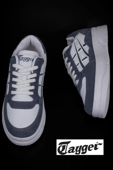 Tayger Mavi Kalın Taban Unisex Nubuk Deri Sneaker - Resim 5